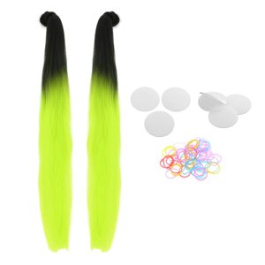 Magideal - Casco De Motocicleta Con Coletas De Color Degradado, Alambre De Alta Temperatura, Casco Reutilizable Amarillo Fluorescente