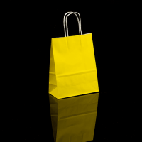 Genérica - Bolsa Papel Kraft Amarillo Pack 12 Unds Fiesta Cotillón Regalo 21 X 16X 8 Cm