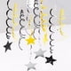 thumbnail image 2 of Decoraciones colgantes de estrellas doradas, plateadas y negras con espirales, estrellas, serpentinas, espirales de aluminio para decoraciones de techo, suministros para fiestas de graduación, decorac, 2 of 6