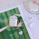 thumbnail image 3 of Estuche transparente con llavero para Airpods 2/1 de Minneapolis, diseño de orejas grandes, lazo de perro blanco, corazón y arcoíris, de silicona suave, resistente a los golpes, compatible con el estu, 3 of 7