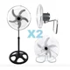 thumbnail image 1 of Pack x2 Ventilador Industrial Metalico de pedestal con 5 Aspas de Alta Potencia, 1 of 4