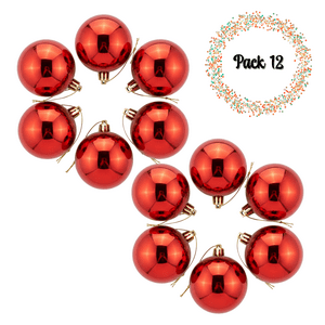 Genérico - Pack 12 Esferas Navidad Rojas 12Cm Decoración Colgantes