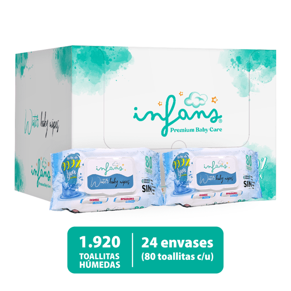 Pack 24 Toallitas Húmedas 99.9% Agua, 80 Unidades C/u,