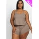 thumbnail image 2 of Conjunto de Top de Tirantes y Shorts en Tejido de Canalé de Talla Grande, 2 of 11