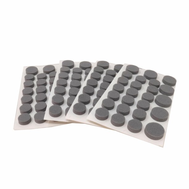 SoftTouch Almohadillas Redondas Autoadhesivas para Amortiguar Ruido en Gabinetes, Paquete de 100, Gris
