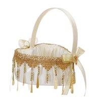 Magideal - Cesta De Flores De Encaje Para Boda, Símbolo De Amor Delicado Romántico, Estilo Europeo Para Boda, Accesorios Nupciales, Eventos, Adorno De Fiesta Dorado