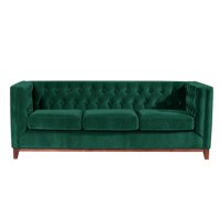 Latam Home - Sofá Roma 3 Cuerpos Tela Velvet Verde