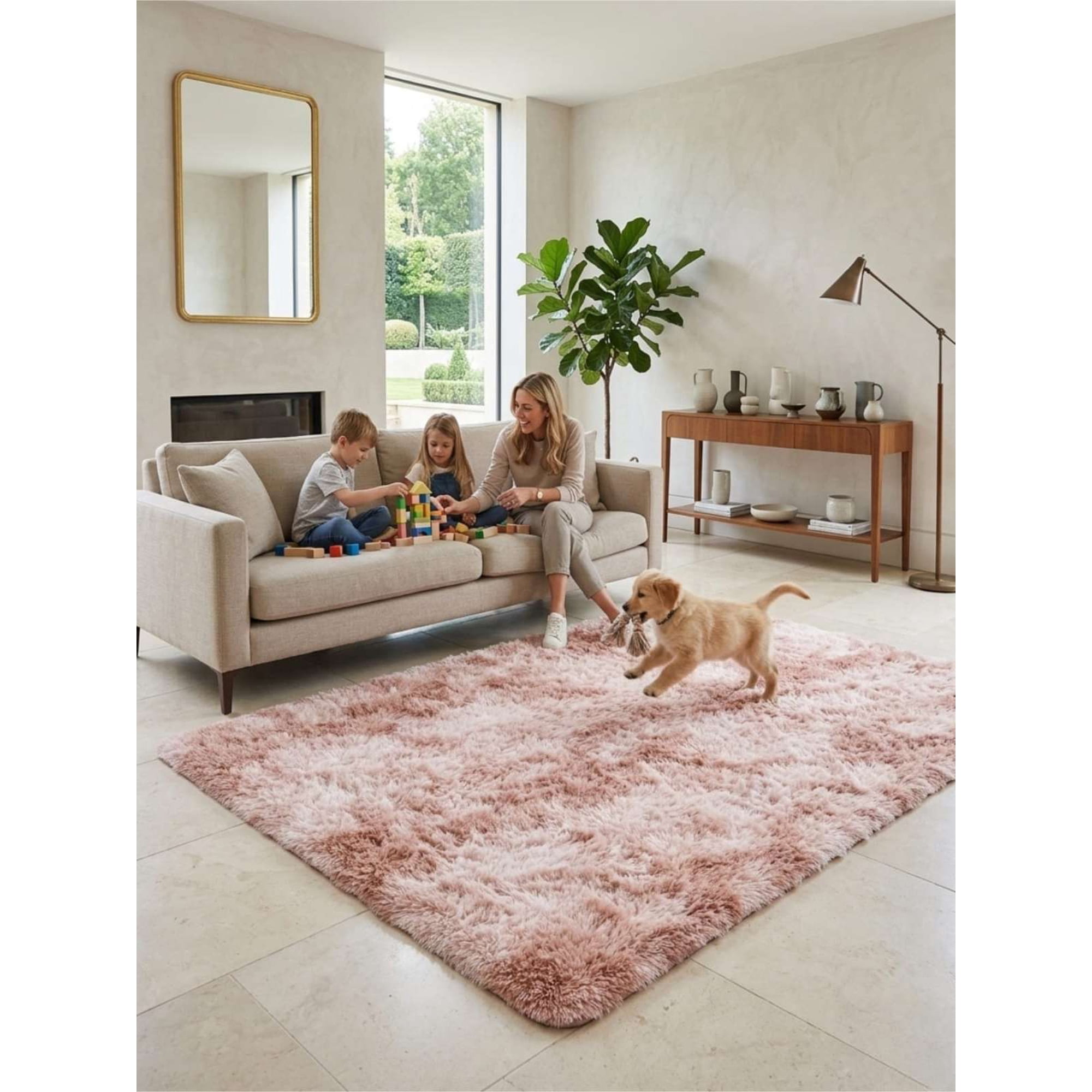 Todo Para El Hogar - Alfombra Shaggy Pelo Largo 150x200 Cm Suave Living Dormitorio