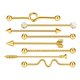 thumbnail image 4 of 8pcs Industrial Piercing Ball Barbell Ear Bar Pendiente 14G Mujeres Dorado, 4 of 5