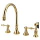 thumbnail image 1 of Grifo de cocina Kingston Brass Naples de montaje sobre cubierta con rociador de latón, 1 of 3