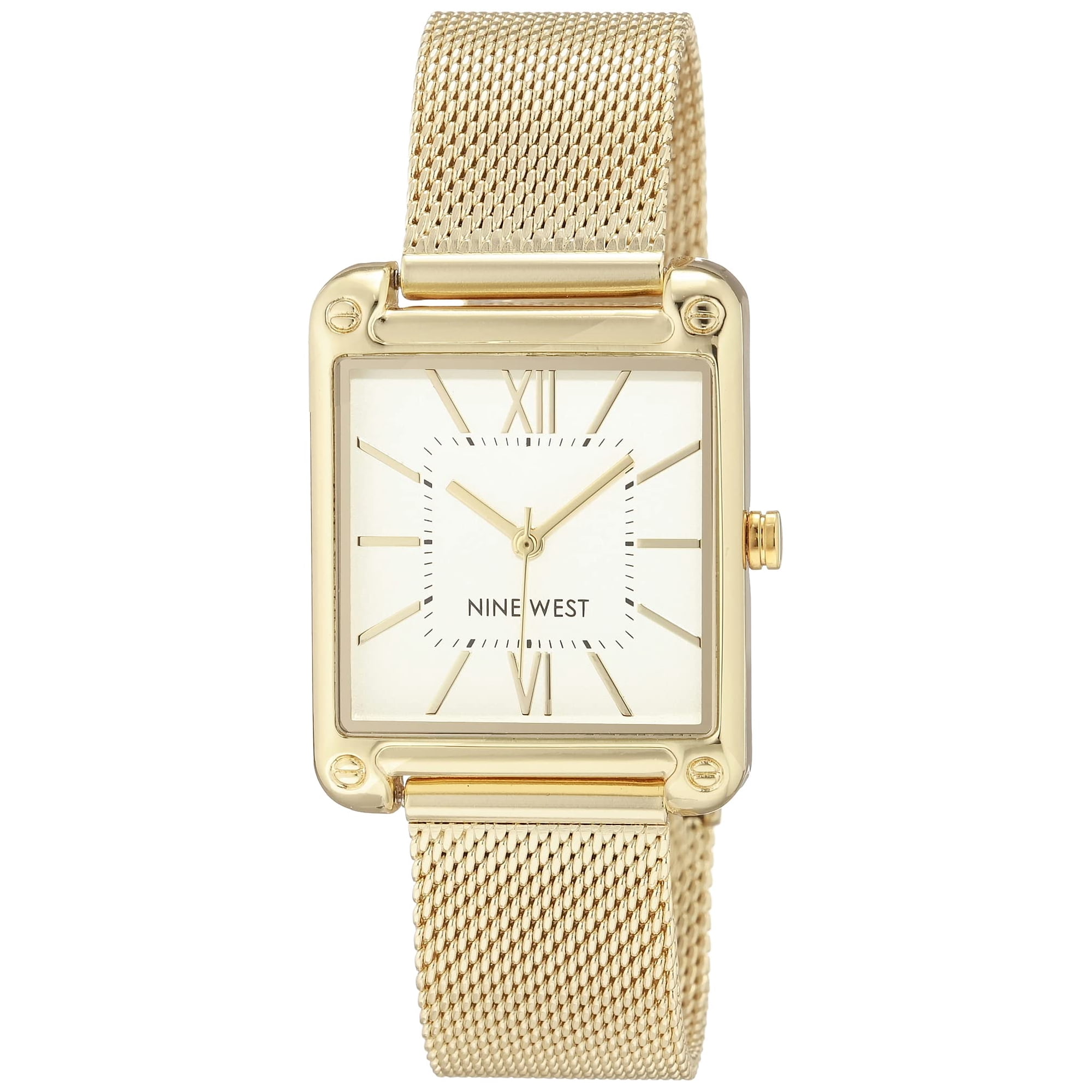 Pulsera De Malla Watch Nine West Para Mujer, Tono Dorado, Champán Claro