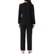thumbnail image 3 of Conjuntos de pijamas para mujeres con encaje, manga larga, botones, ropa de dormir, pantalón con cintura elástica, ropa de estar en casa con bolsillos, M Negro, 3 of 6