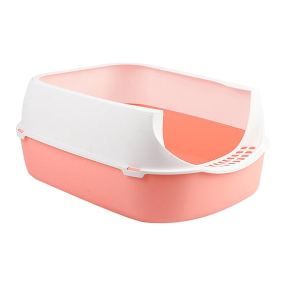 Caja De Arena Para Gatos Bandeja De Arena Para Gatos Con Parte Superior Semiabierta Para Kitty Rabbit Small Pet Pink