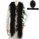 thumbnail image 1 of Solador de plumas de avestruz con forma de boas, negro, 2 yardas de largo, 3 capas, para fiestas, 1 of 6