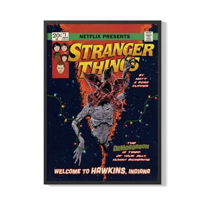 Creango - Cuadro Poster Enmarcado Stranger Thing Diseño 9 Decorativo