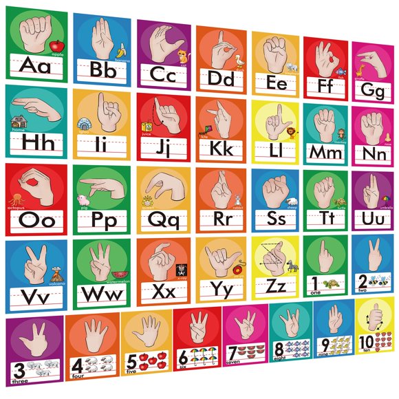Arte de Pared YIYDONG 36 Piezas - Cartas del Alfabeto ASL