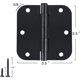 thumbnail image 2 of TDCHINGES Rounded Door Hinges Matte Black 3.5 Interior Exterior, 2 of 3