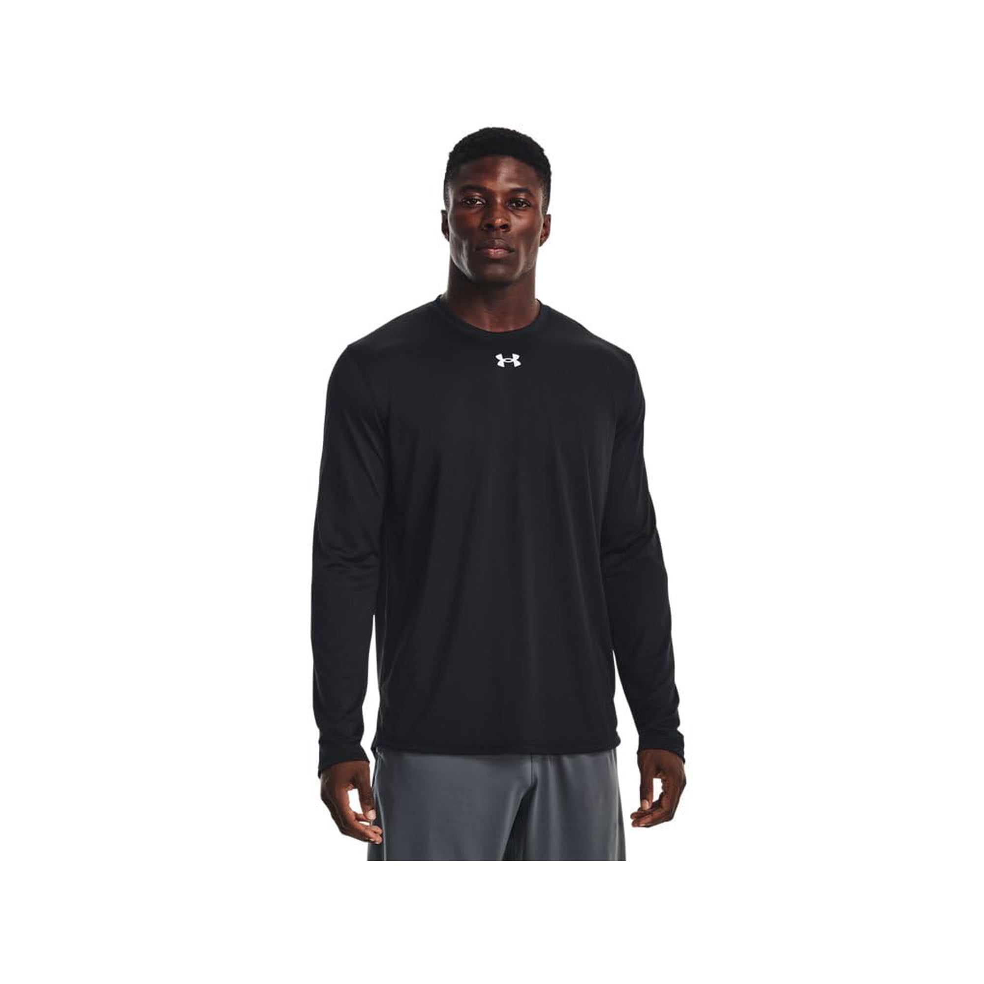 Camisa De Manga Larga Under Armour Team Tech Para Hombre, Color Blanco Y Negro