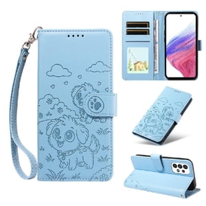 Funda Billetera Foxdock Compatible Con Samsung Galaxy A53 5G, Diseño Perrito Tierno, Ranuras Para Tarjetas Y Soporte Plegable