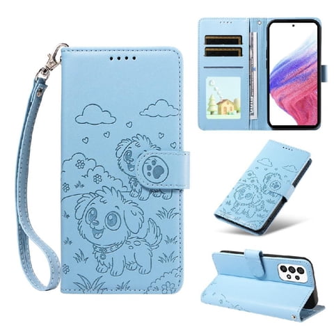 Funda Billetera Foxdock Compatible Con Samsung Galaxy A53 5G, Diseño Perrito Tierno, Ranuras Para Tarjetas Y Soporte Plegable