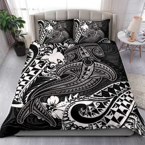 Juego De Cama Papúa Nueva Guinea Tiburón Blanco Tatuaje Polinesio