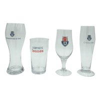 Genérico - Set 4 Schoperos Vasos Cerveceros Vidrio De La Univ. De Chile