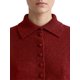 thumbnail image 5 of INSPIRE CHIC Suéter con Cuello para Mujer Botón Frontal Manga Larga Suave Cálido Otoño Invierno Oficina Casual Elegante Cárdigan de Punto Rojo Medio, 5 of 6