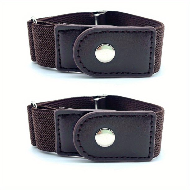 2pcs No Buckle Elastic Belts: Comfort & Style for Men & Women - Perfect for Jeans & Pants!