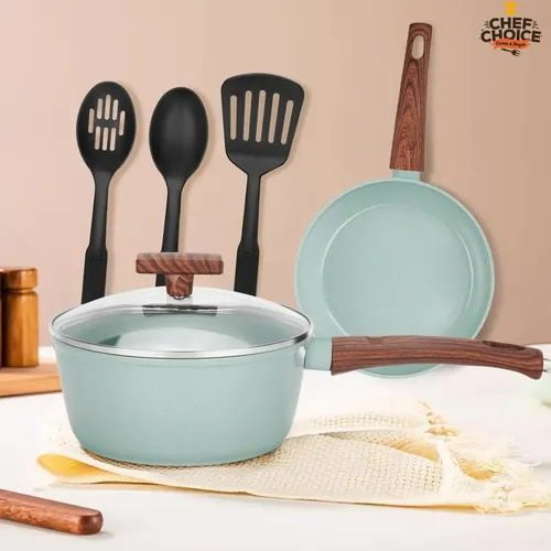 Genérico - Juego Batería Cocina Granito Antiadherente Olla Sartén 10 Piezas