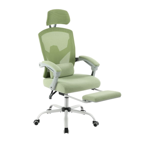 Silla de escritorio de oficina DUMOS Ergonomic Gaming con reposapiés, color verde claro