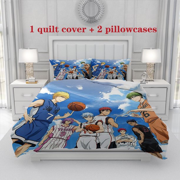 3pcs "Black Submarine Basketball" Character in Different Team Uniforms with Ball Dynamic Scene Theme Bedding Set Duvet Cover and Pillowcases