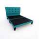 thumbnail image 1 of Cama Europea 2 Plaza Base Dividida Turquesa Lino, 1 of 2