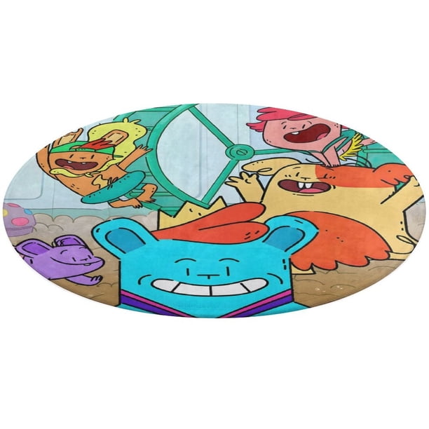 Hámsters de Hamster Dale Alfombra Redonda de Felpa Coral, Antideslizante, No Desprende Pelusas, Lavable y Duradera para Salón, Dormitorio y Habitación de Niños 60cm