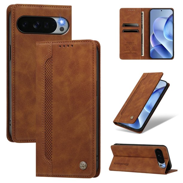Funda Billetera para Google Pixel 11 Pro XL Imán y Resistente Marrón
