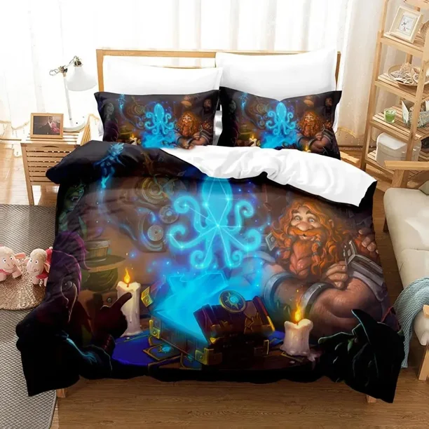Hearthstone Heroes of Warcraft Bedding Set Bed Set Adult Kid Bedroom Duvetcover Sets Monsters Bed Sheets