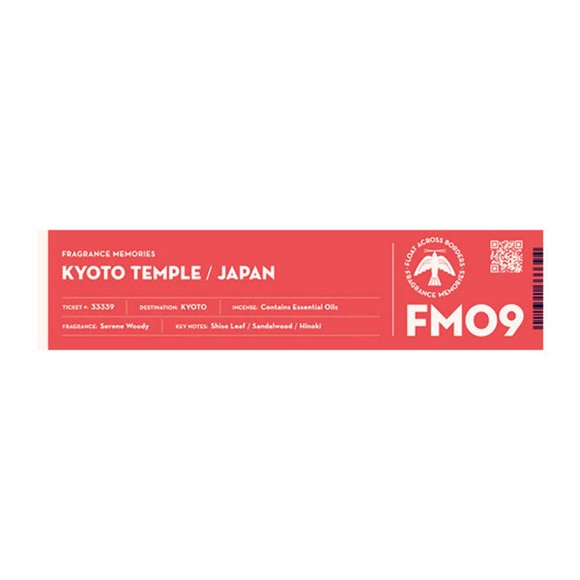 Fragrance Memories - FM 09 Templo de Kioto/Japón 15 varillas (Hoja de Shiso, Sándalo, Hinoki)