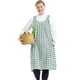 thumbnail image 1 of Delantal grande para mujer, talla grande, algodón y lino, con rejilla verde, 1 of 6