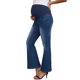 thumbnail image 4 of INSPIRE CHIC Pantalones de Maternidad para Mujeres Jeans Bootcut Pierna Rota Alta Elasticidad Sobre el Vientre Embarazada Acampanados Pantalones de Mezclilla Casual S Azul Oscuro, 4 of 6