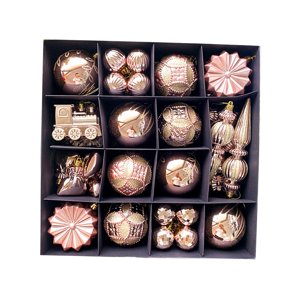 Magideal - 60 Bolas De Navidad Colgantes, Adornos Navideños, Copos De Nieve Decorativos Para El Compromiso En El Hogar , Champán Dorado Rosa