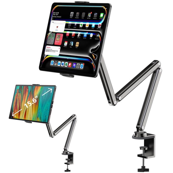 Soporte para tableta KU XIU de aleación de aluminio ajustable para iPad de 7 a 15,6 pulgadas