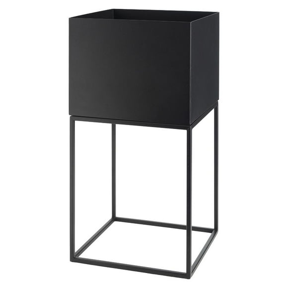 Macetero Metal Negro 28X28X55 Cm