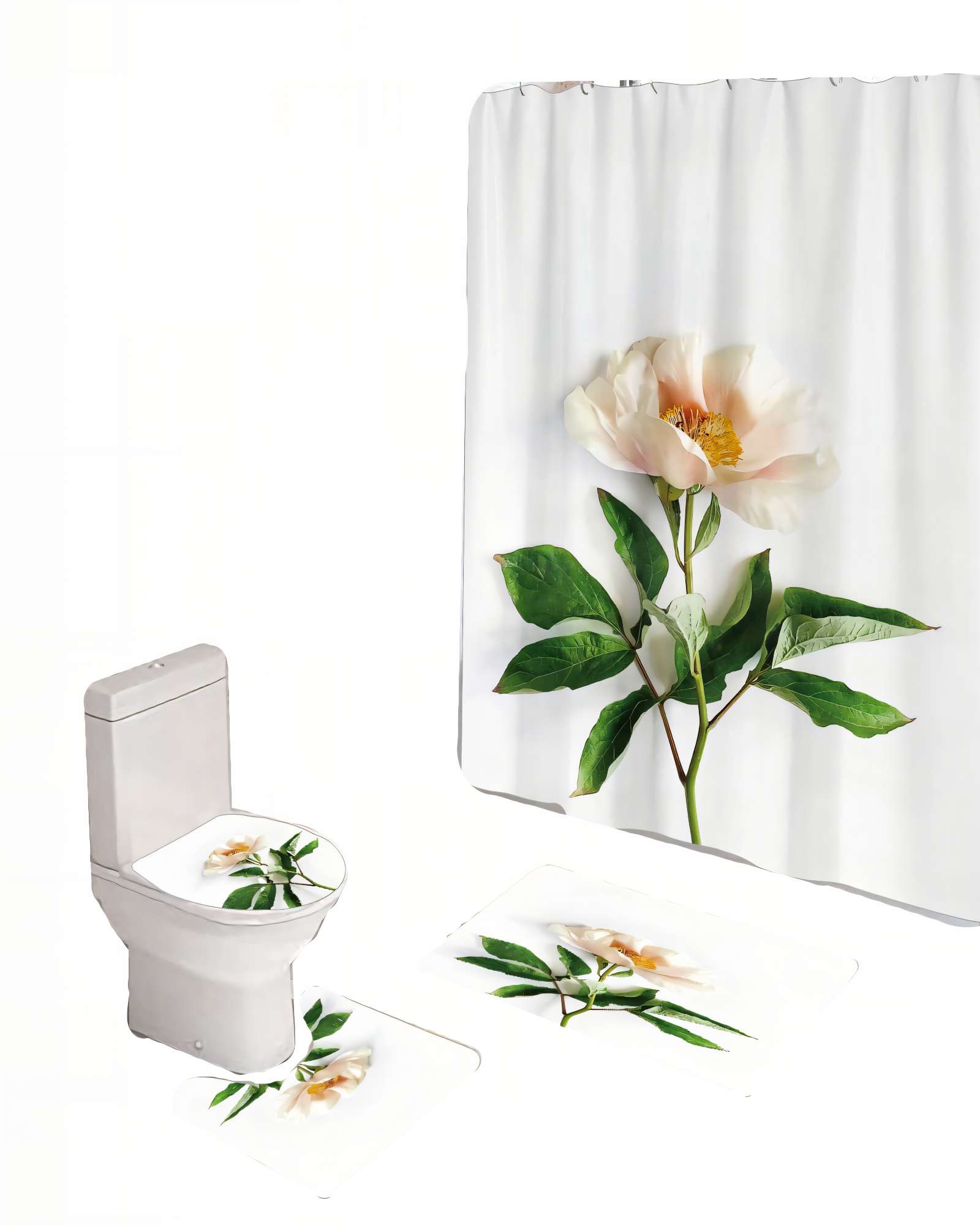 Genérico - Set De 4 Piezas Para Baño Con Estampado 14