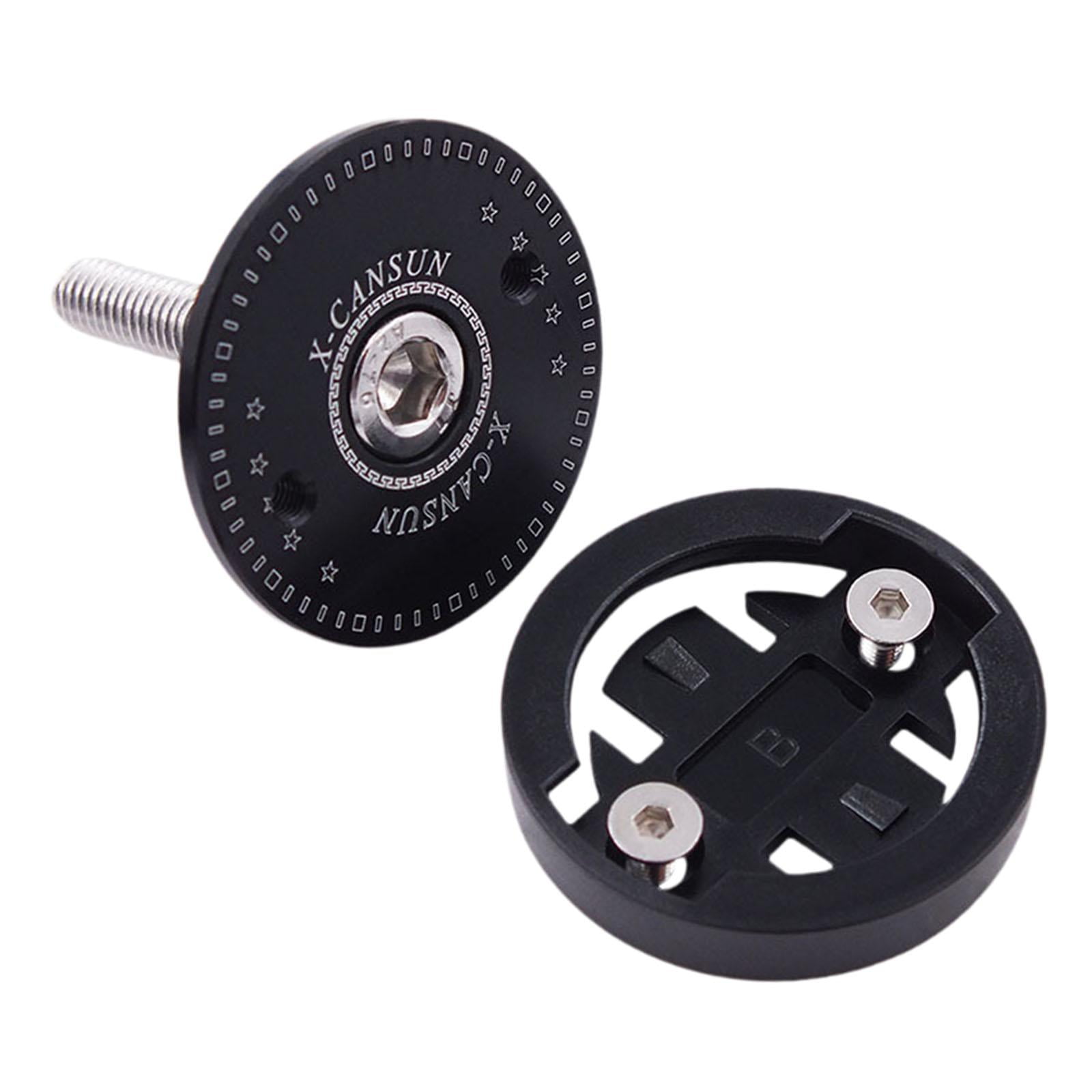 Magideal - Adaptador De Soporte Para Computadora De Bicicleta, Aleación De Aluminio, Tapa De Vástago, Base Para Cronómetro, Accesorio Para Bicicleta, Fácil Insta Negro