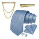 thumbnail image 2 of Corbatas Seda + Pin Cadena + Clip Dorado + Paño + Colleras celeste Talla Única, 2 of 4
