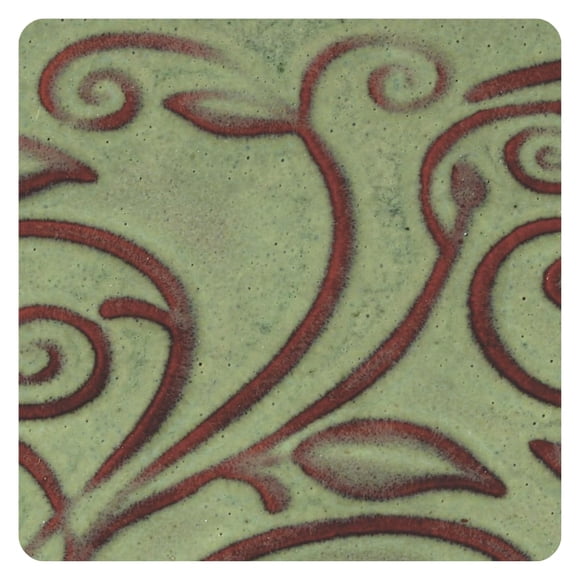 Glaze AMACO Opalescent O-42, color verde musgo, 473 ml, para cerámica