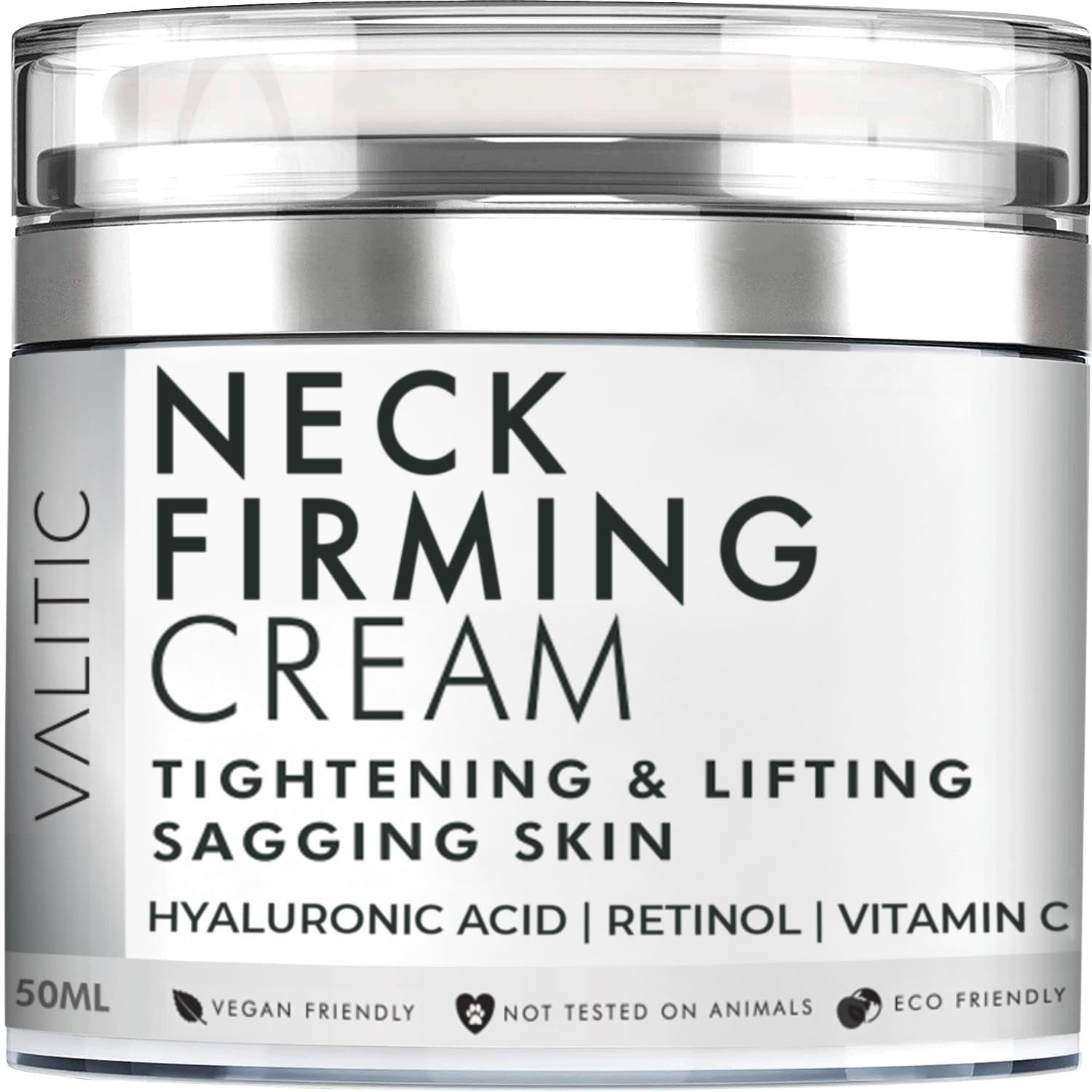 Crema Para El Cuello Valitic, Tensora Y Reafirmante, Ácido Hialurónico Y Retinol