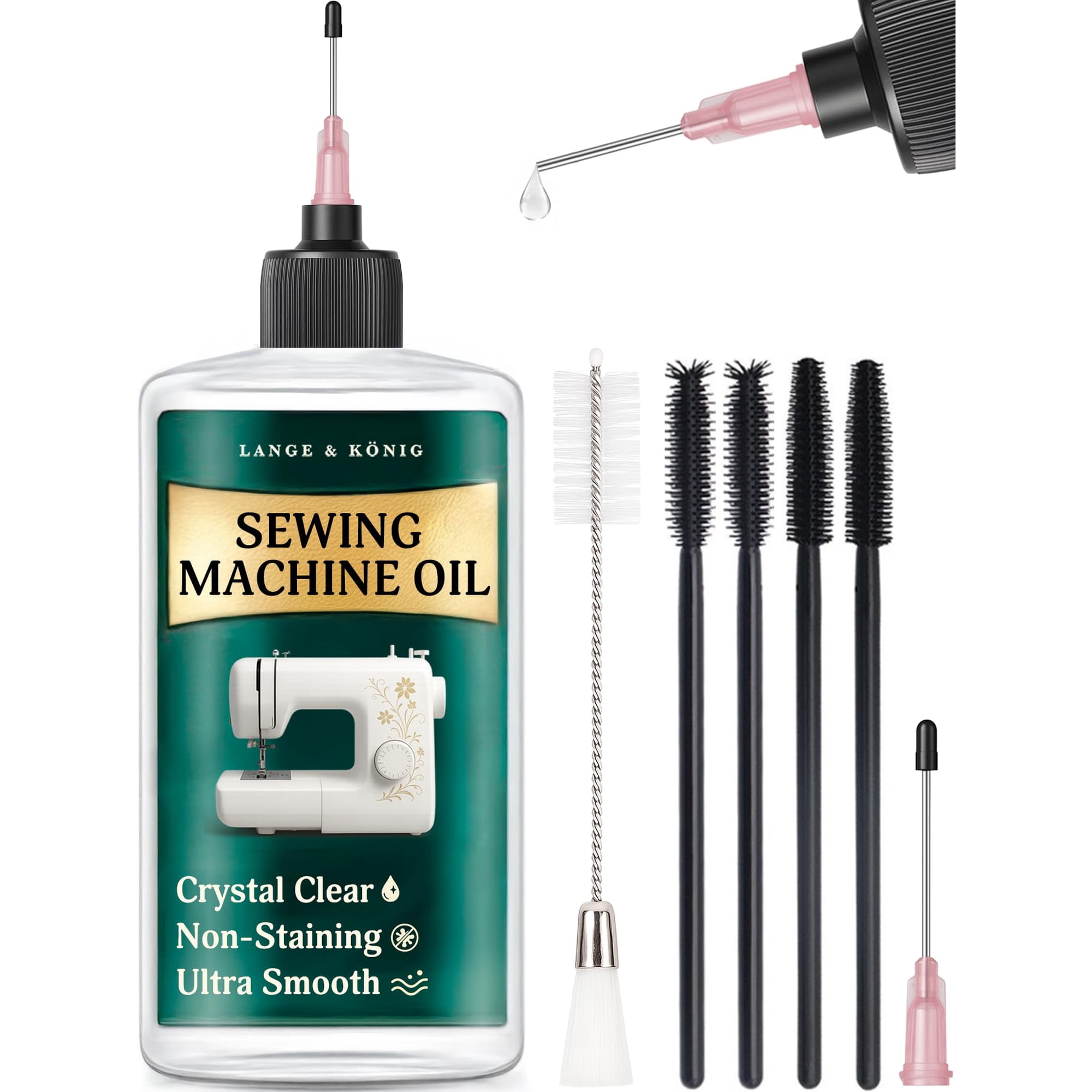 Set De Aceites Para Máquinas De Coser Lange & König Con Aplicadores Y Cepillos