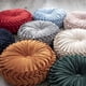 thumbnail image 5 of XmhyTop Almohada decorativa redonda plisada, terciopelo suave y felpa neutra, 1 pieza, 15 pulgadas de diámetro, cojín de asiento, Estilo B, Rosa, 5 of 5