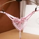 thumbnail image 1 of Hot Floral Embroidery Thongs, See Through Ultra Thin Pearl Massage Panties, Women's Lingerie & Underwear, 1 of 3