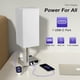 thumbnail image 2 of Lámpara de mesa regulable de tela, lámpara de mesita de noche con bombilla LED blanca cálida, luz de escritorio, control táctil, puertos de carga USB A tipo C, 2 tomas de corriente, 3 niveles de inten, 2 of 6